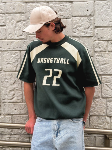 Pull "Basketball" - Vert foncé