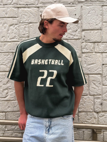 Pull "Basketball" - Vert foncé