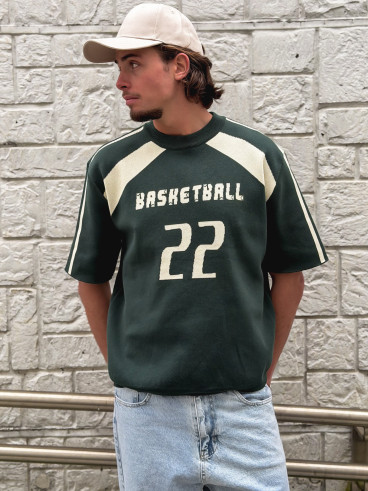 Pull "Basketball" - Vert foncé