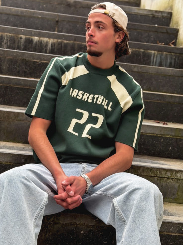 Pull "Basketball" - Vert foncé