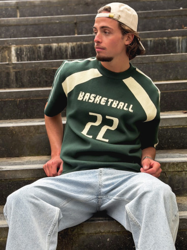 Pull "Basketball" - Vert foncé