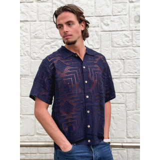 Chemise en crochet Sully - Bleu marine