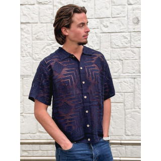 Chemise en crochet Sully - Bleu marine