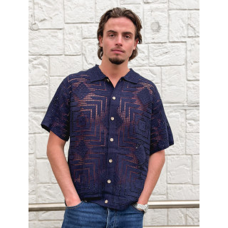 Chemise en crochet Sully - Bleu marine