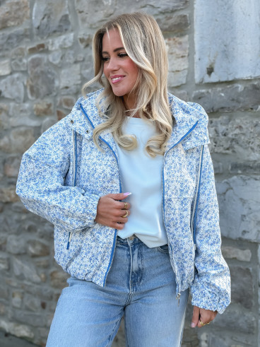 Veste à fleurs Keyna - Bleu