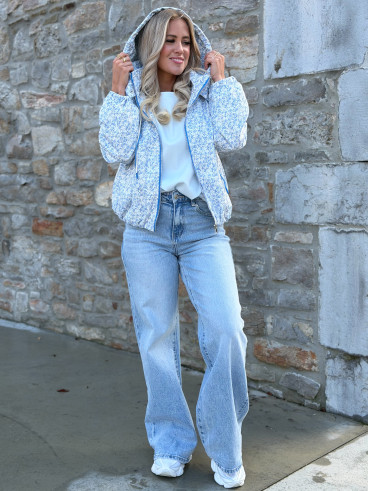 Veste à fleurs Keyna - Bleu