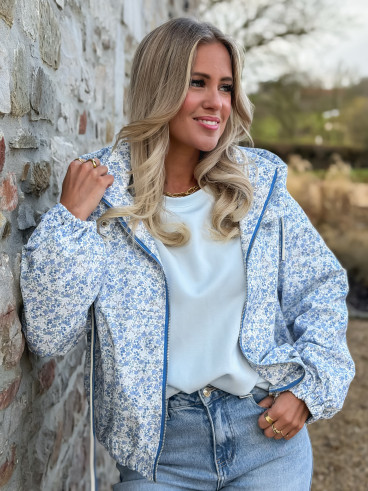 Veste à fleurs Keyna - Bleu