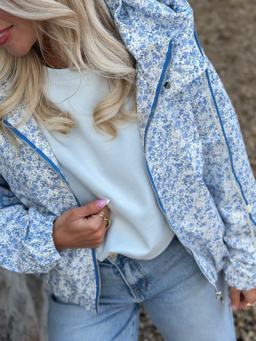 Veste à fleurs Keyna - Bleu
