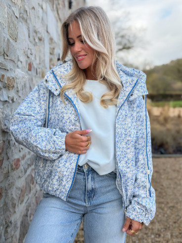 Veste à fleurs Keyna - Bleu