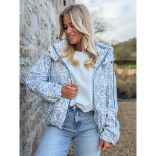 Veste à fleurs Keyna - Bleu