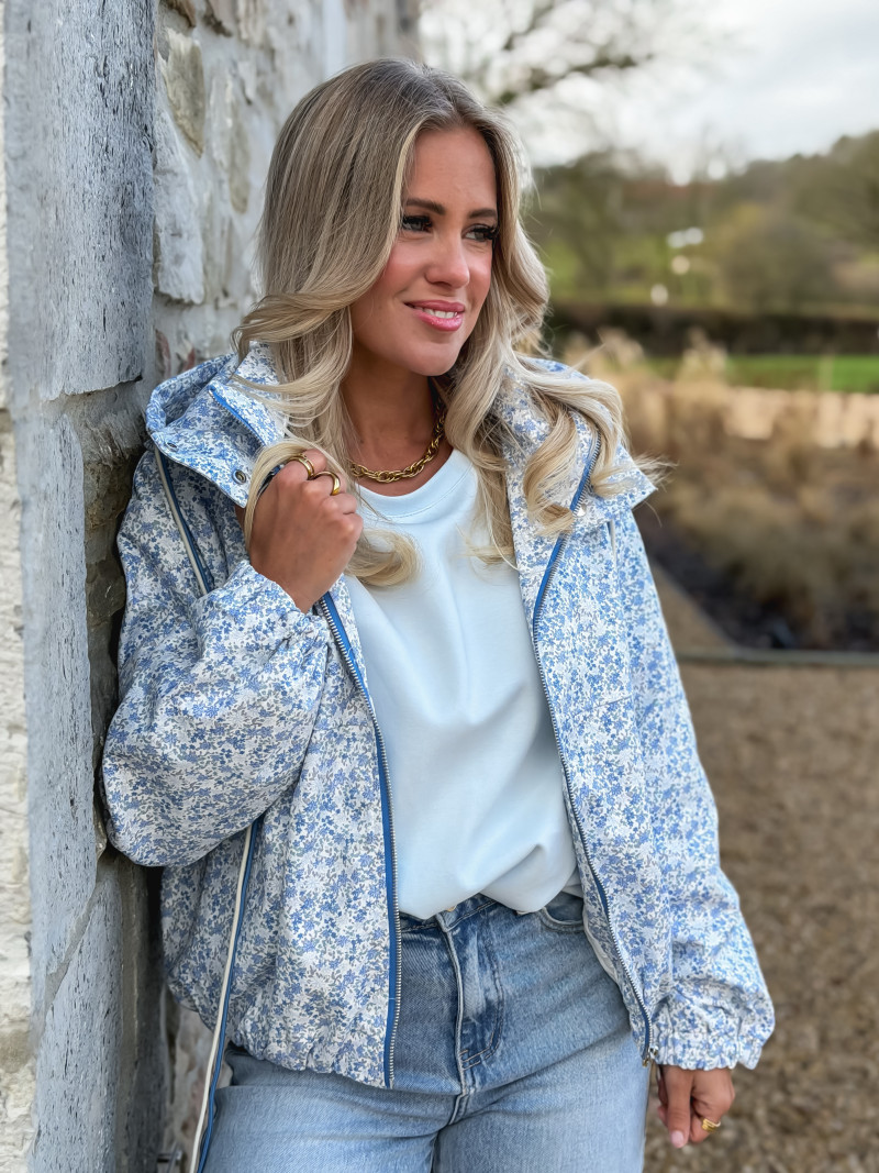 Veste à fleurs Keyna - Bleu