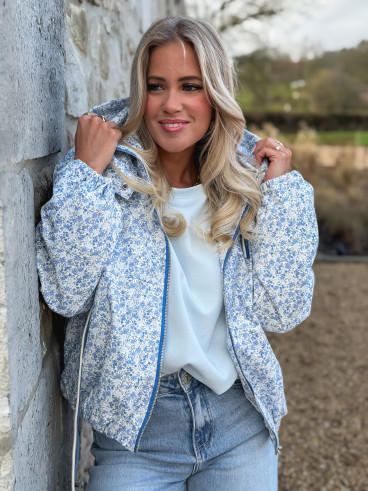 Veste à fleurs Keyna - Bleu