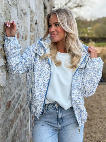 Veste à fleurs Keyna - Bleu