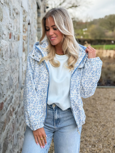 Veste à fleurs Keyna - Bleu