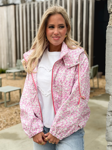 Veste à fleurs Keyna - Rose