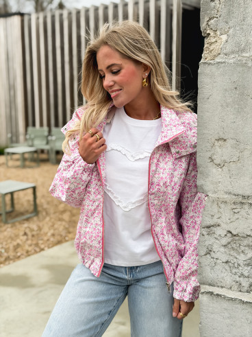 Veste à fleurs Keyna - Rose