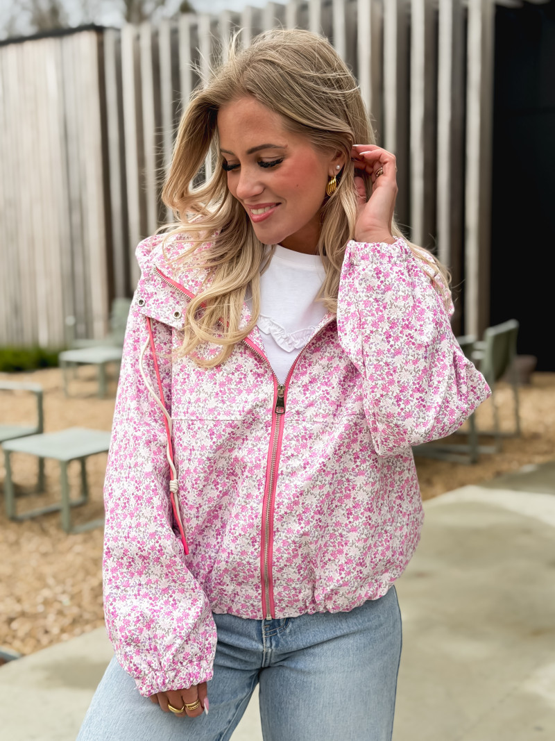 Veste à fleurs Keyna - Rose