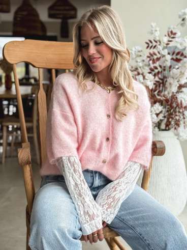 Gilet Iris - Rose chiné