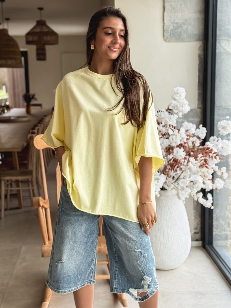 T-shirt oversize Daena - Jaune