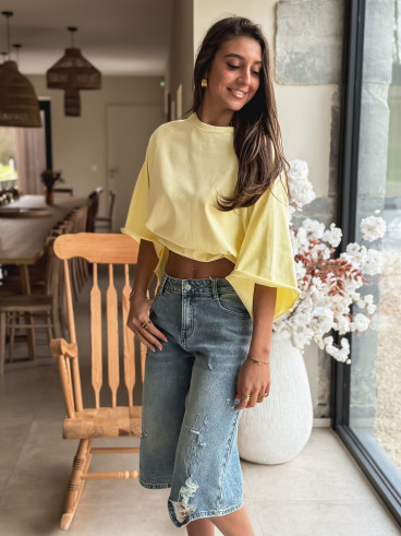 T-shirt oversize Daena - Jaune