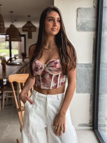 Corset Anelie - Beige/Rose