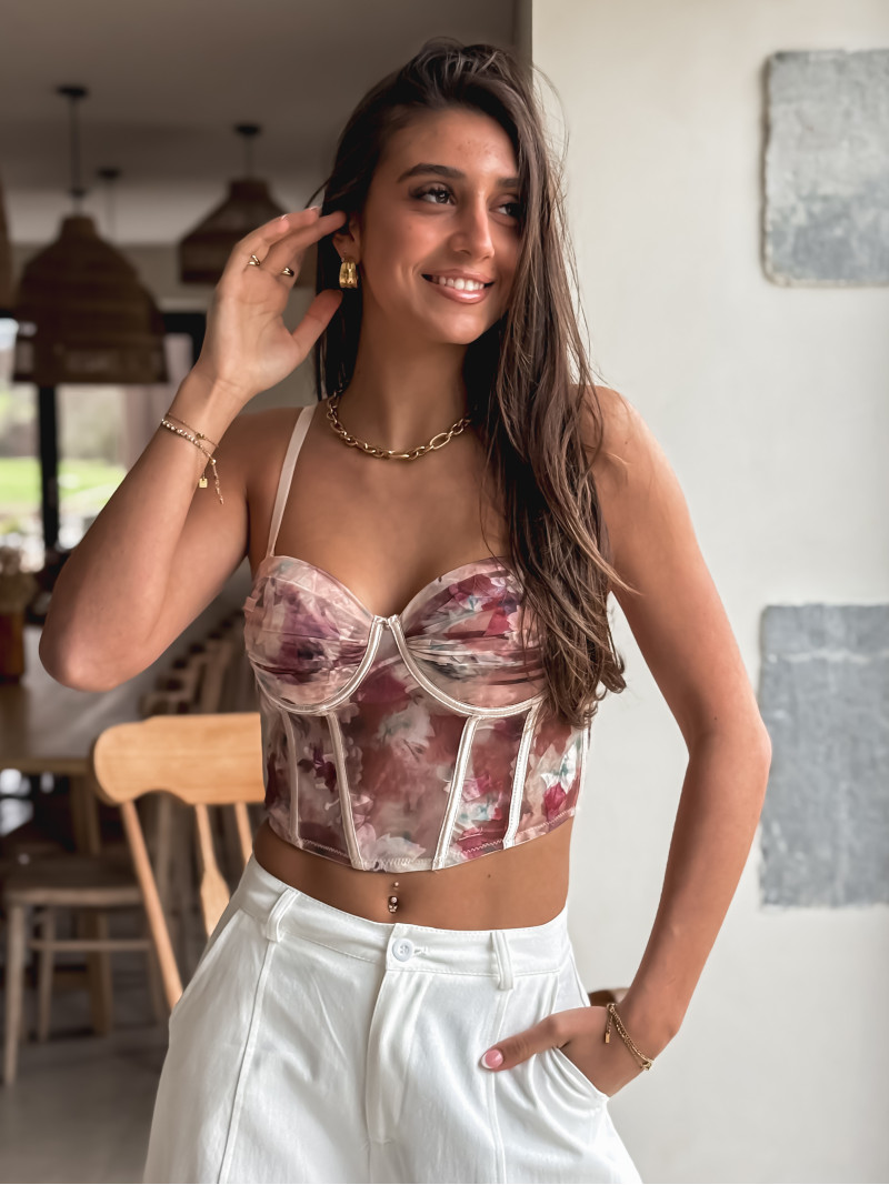 Corset Anelie - Beige/Rose