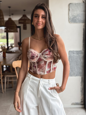 Corset Anelie - Beige/Rose