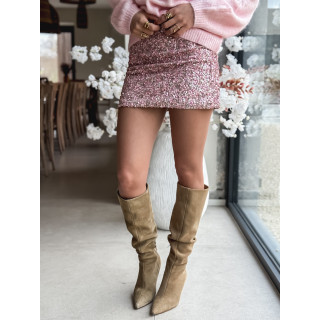 Jupe courte à sequins Oliviana - Rose