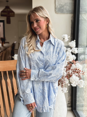 Chemise lignée Mahaut - Bleu