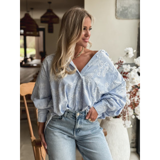 Chemise lignée Mahaut - Bleu