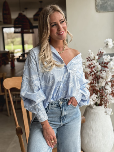 Chemise lignée Mahaut - Bleu