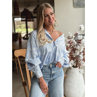 Chemise lignée Mahaut - Bleu