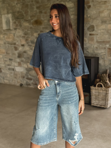 Bermuda en jeans Soliana - Bleu