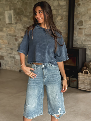 Bermuda en jeans Soliana - Bleu