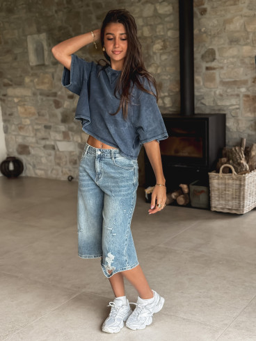 Bermuda en jeans Soliana - Bleu