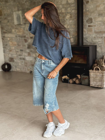 Bermuda en jeans Soliana - Bleu