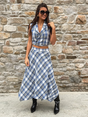 Blouse Cache-coeur -  Bleu