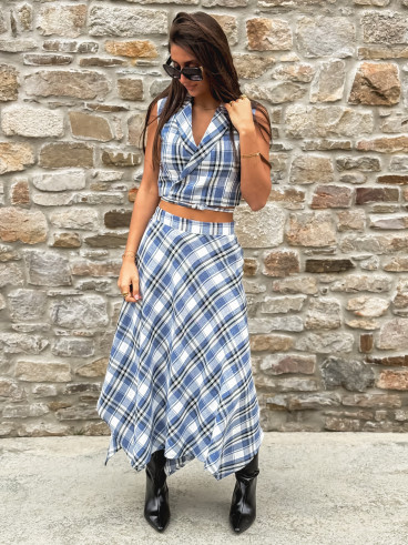 Blouse Cache-coeur Sevilla -  Bleu