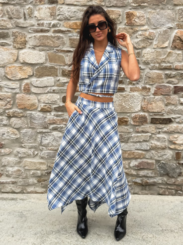 Blouse Cache-coeur -  Bleu