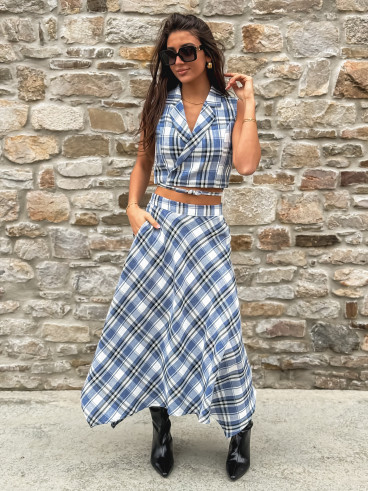 Blouse Cache-coeur -  Bleu