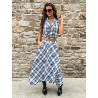 Blouse Cache-coeur -  Bleu