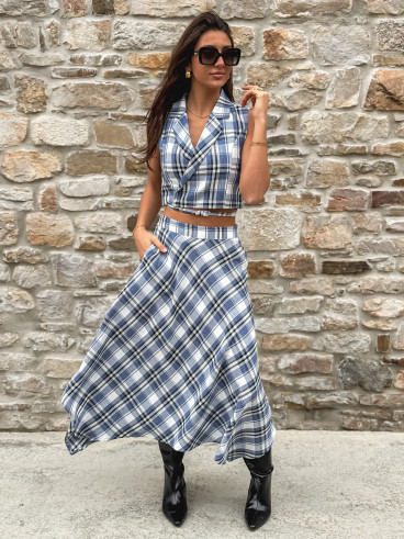 Blouse Cache-coeur -  Bleu