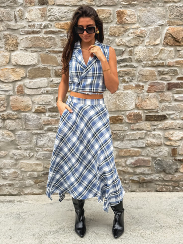 Blouse Cache-coeur -  Bleu