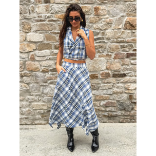 Blouse Cache-coeur -  Bleu