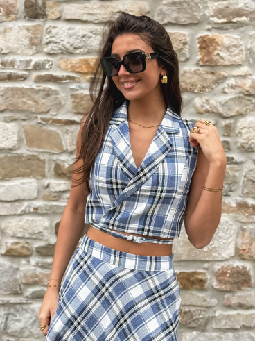 Blouse Cache-coeur -  Bleu