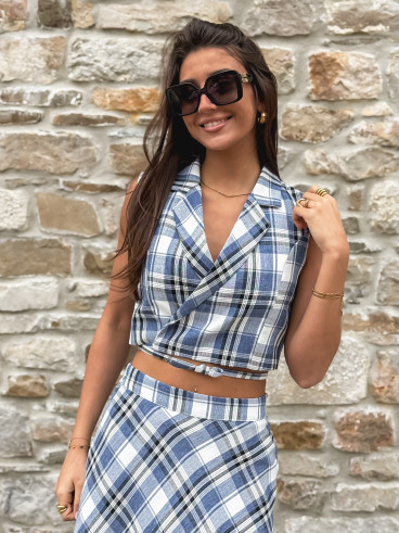 Blouse Cache-coeur -  Bleu