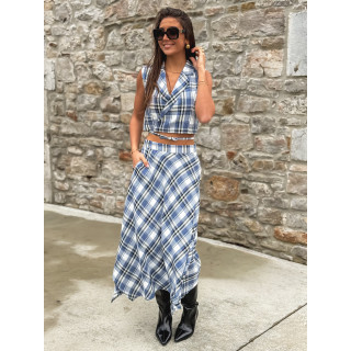 Blouse Cache-coeur -  Bleu