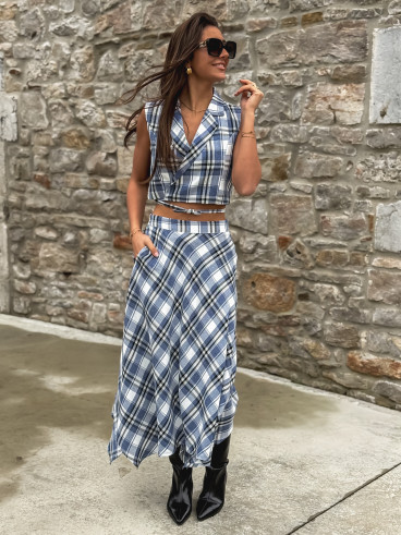 Blouse Cache-coeur -  Bleu