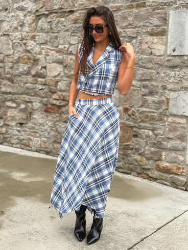 Blouse Cache-coeur -  Bleu