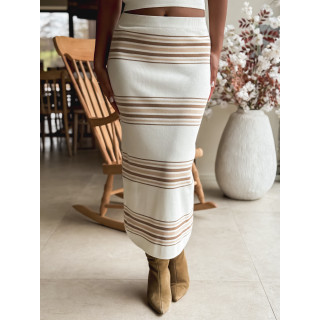 Ensemble ligné Anila - Ecru/Beige